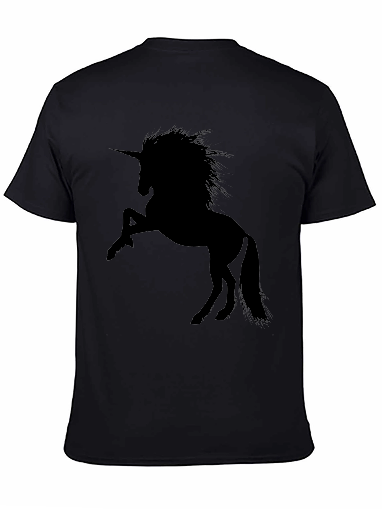 Mens Black Unicorn Graphic Tee
