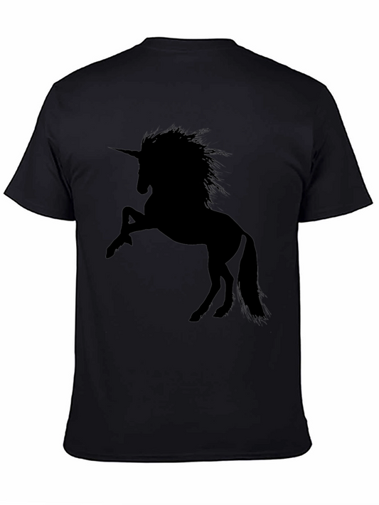 Mens Black Unicorn Graphic Tee