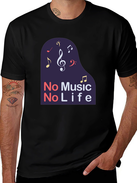 No Music No Life Black T-Shirt