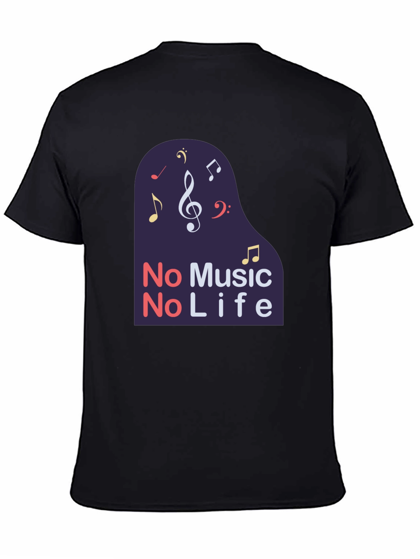 No Music No Life Black T-Shirt