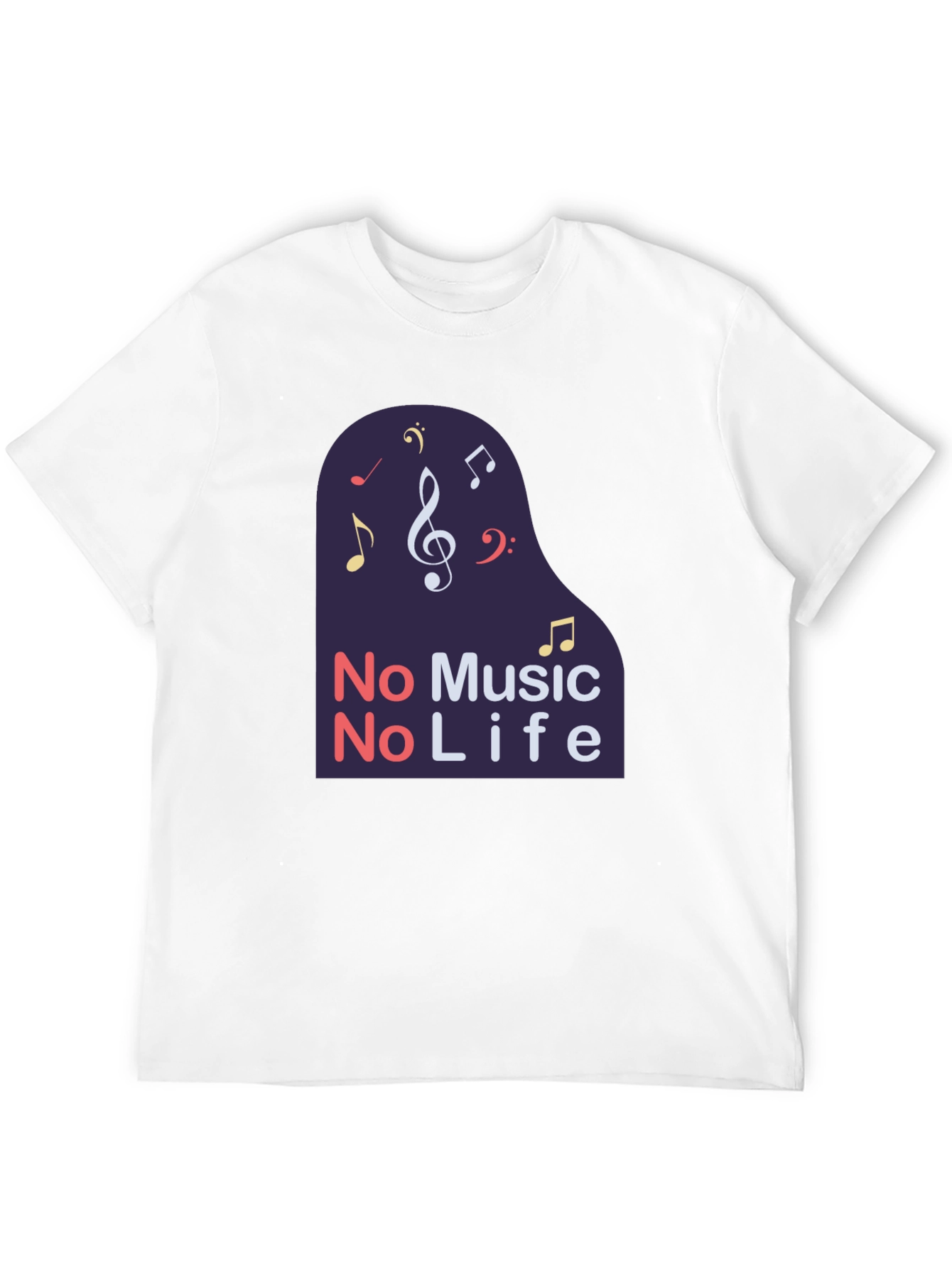No Music No Life Black T-Shirt