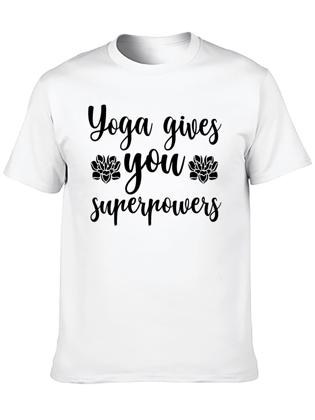 Yoga Gives You Superpowers Black Graphic T-Shirt