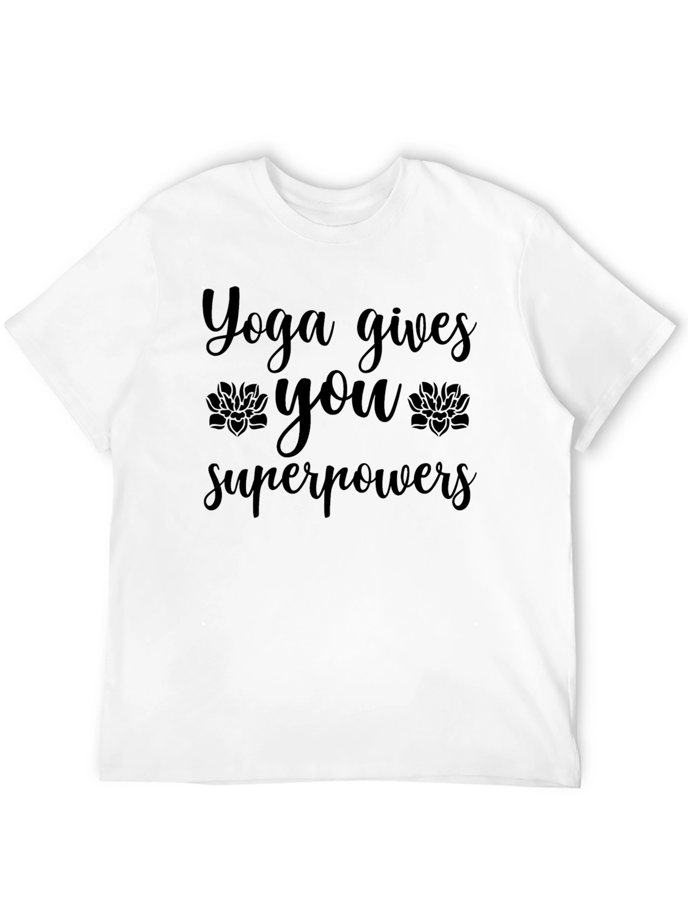 Yoga Gives You Superpowers Black Graphic T-Shirt