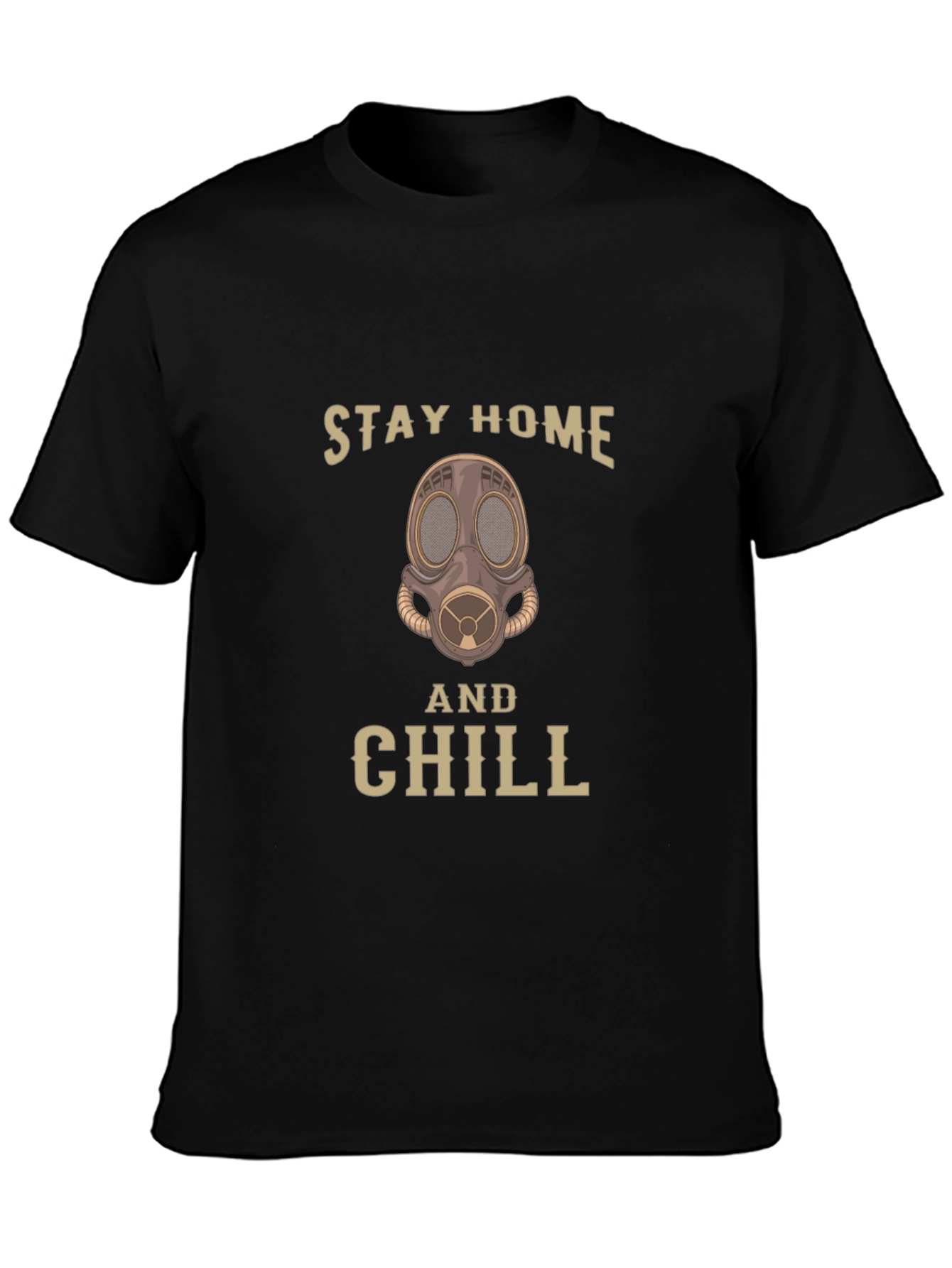 Stay Home & Chill Gas Mask Graphic Tee