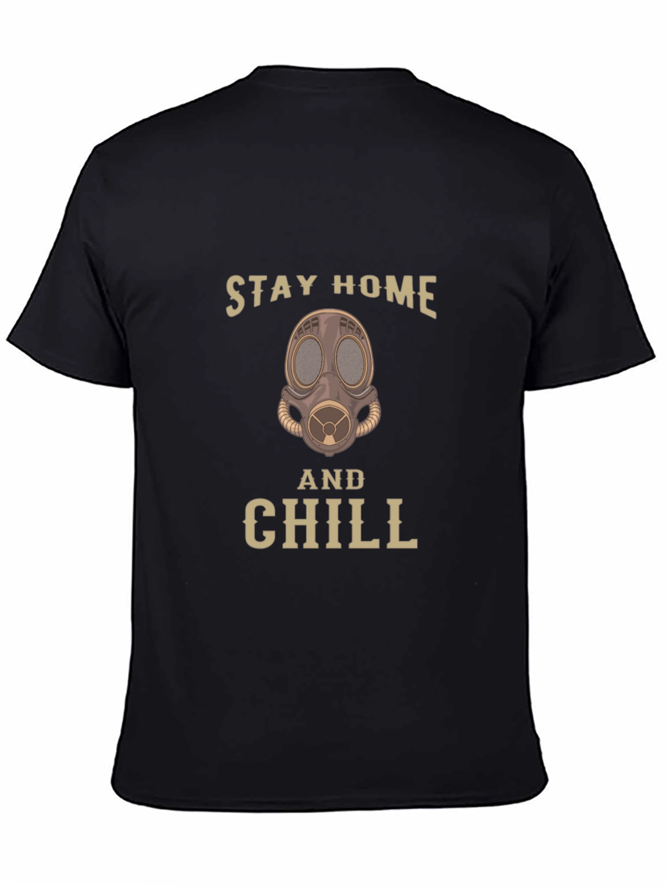 Stay Home & Chill Gas Mask Graphic Tee