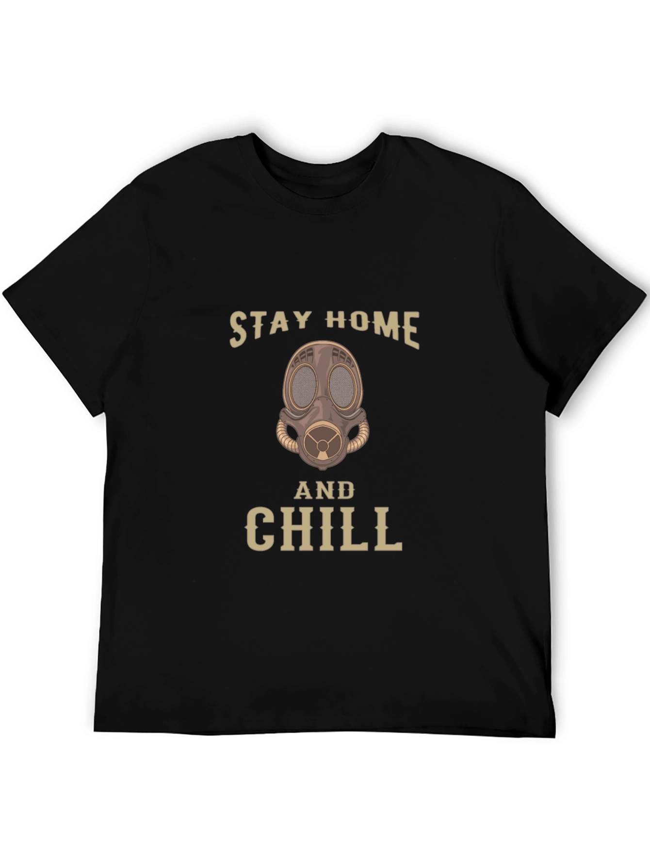 Stay Home & Chill Gas Mask Graphic Tee