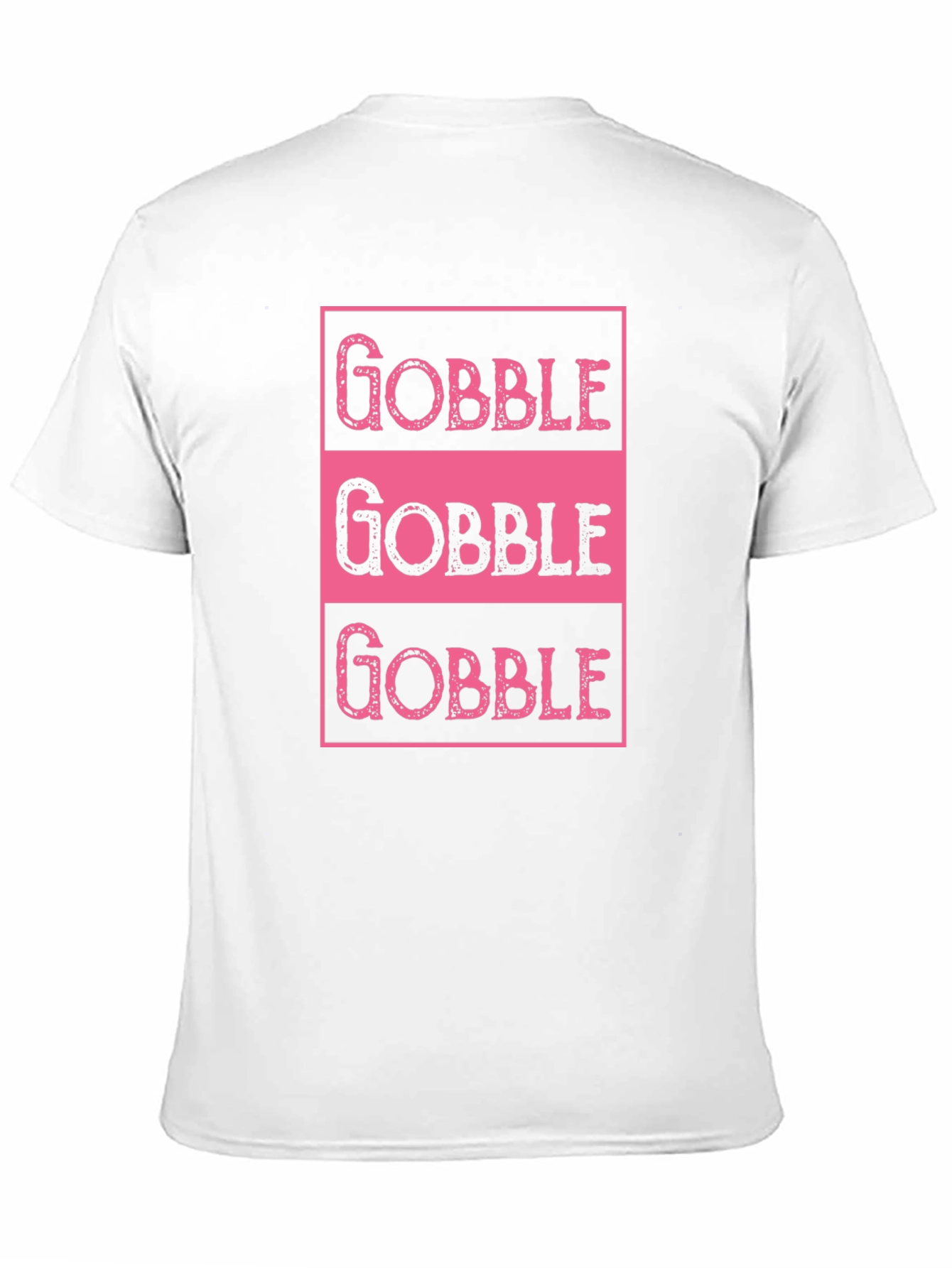 Gobble Thanksgiving T-Shirt - Pink on Black