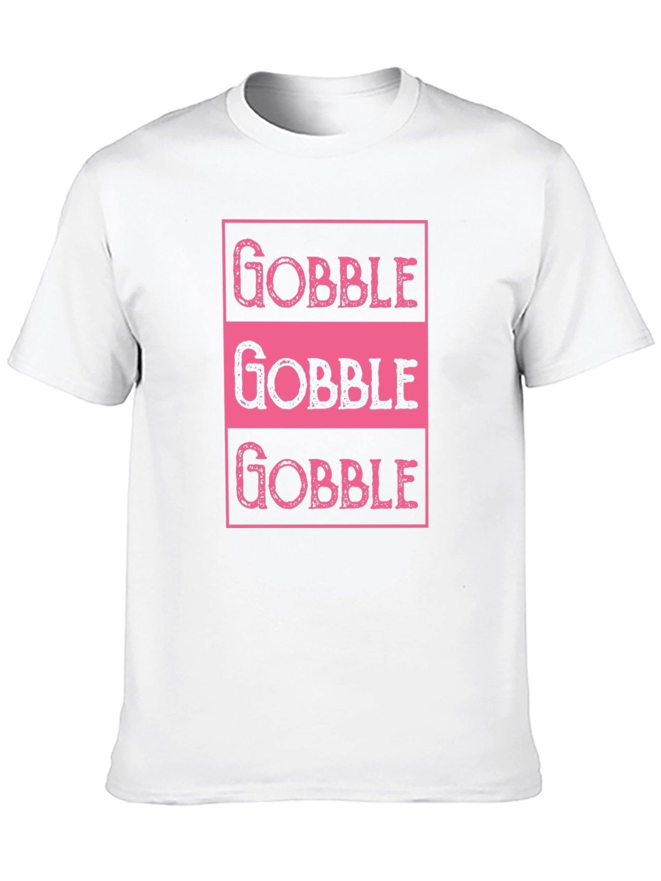 Gobble Thanksgiving T-Shirt - Pink on Black