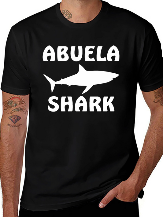 Abuela Shark Black T-Shirt - Family Fun!