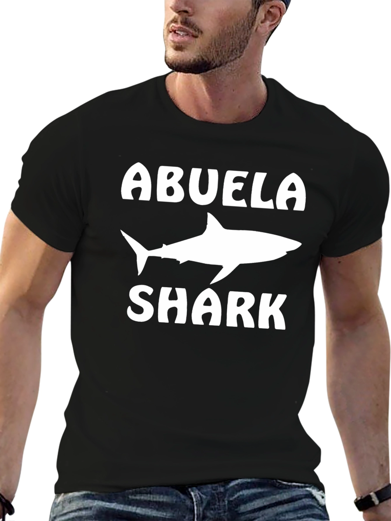 Abuela Shark Black T-Shirt - Family Fun!