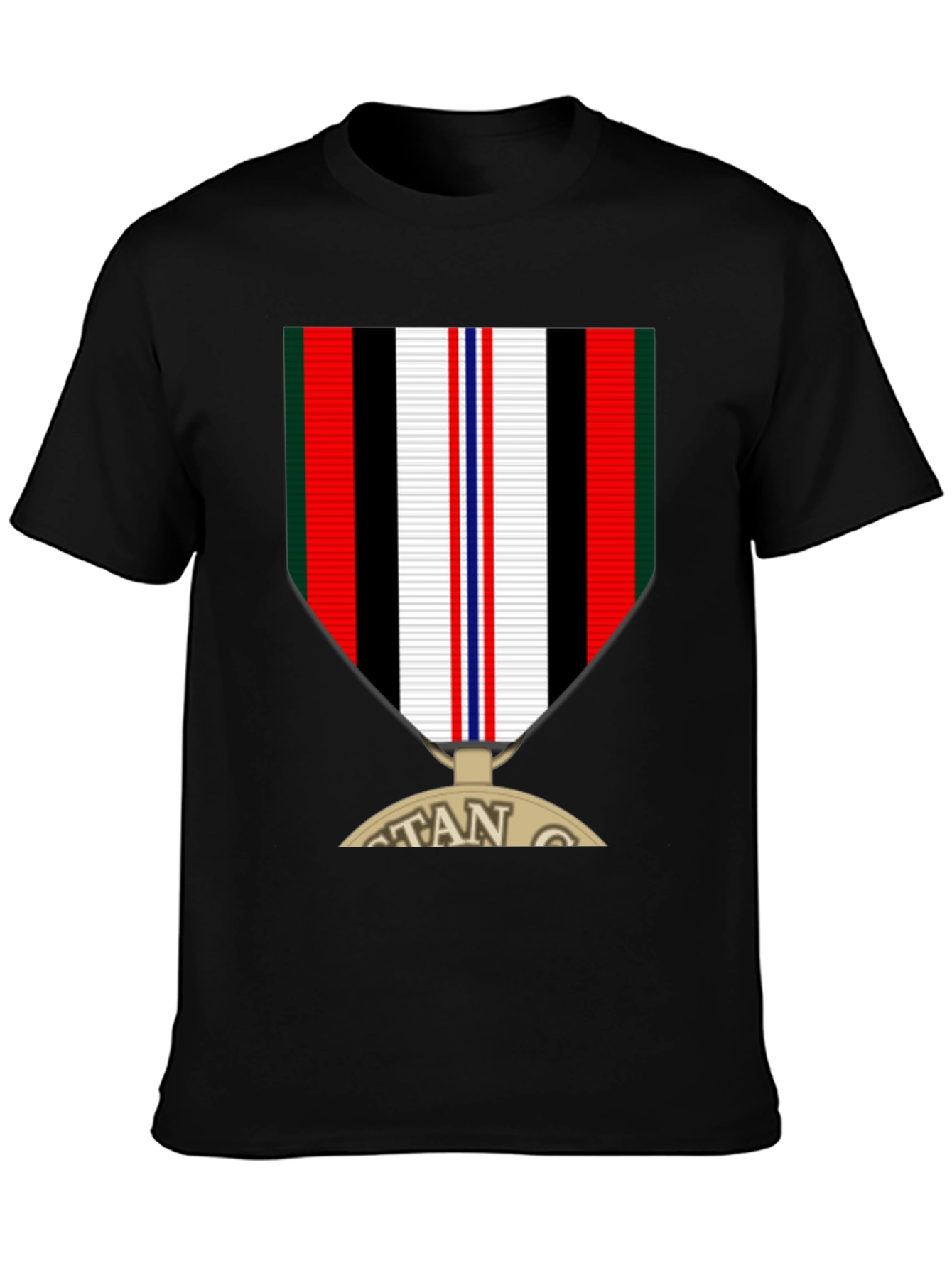 Veteran Medal Graphic Tee - Black Crew Neck T-Shirt