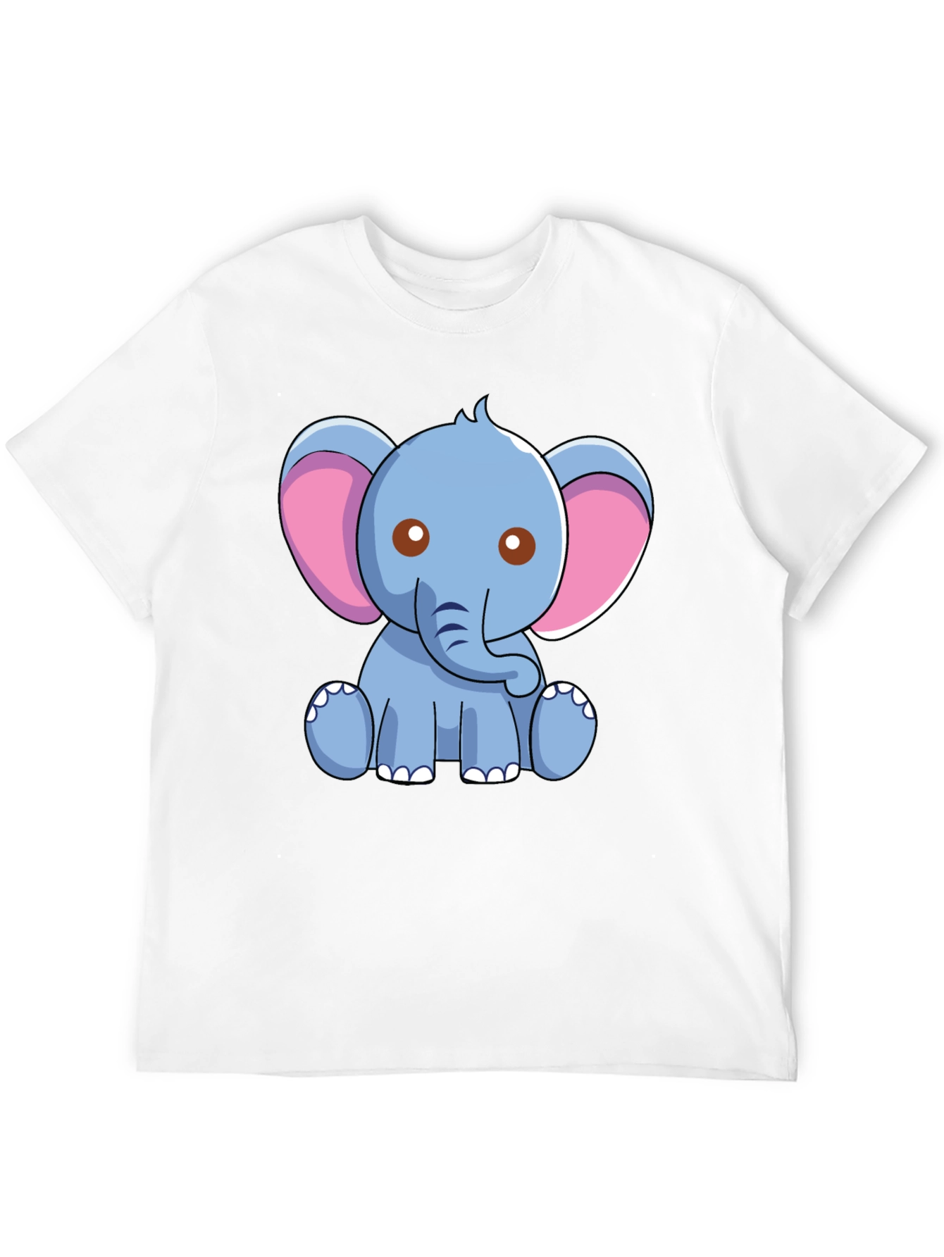 Cute Elephant Graphic Tee - Black Cotton Shirt