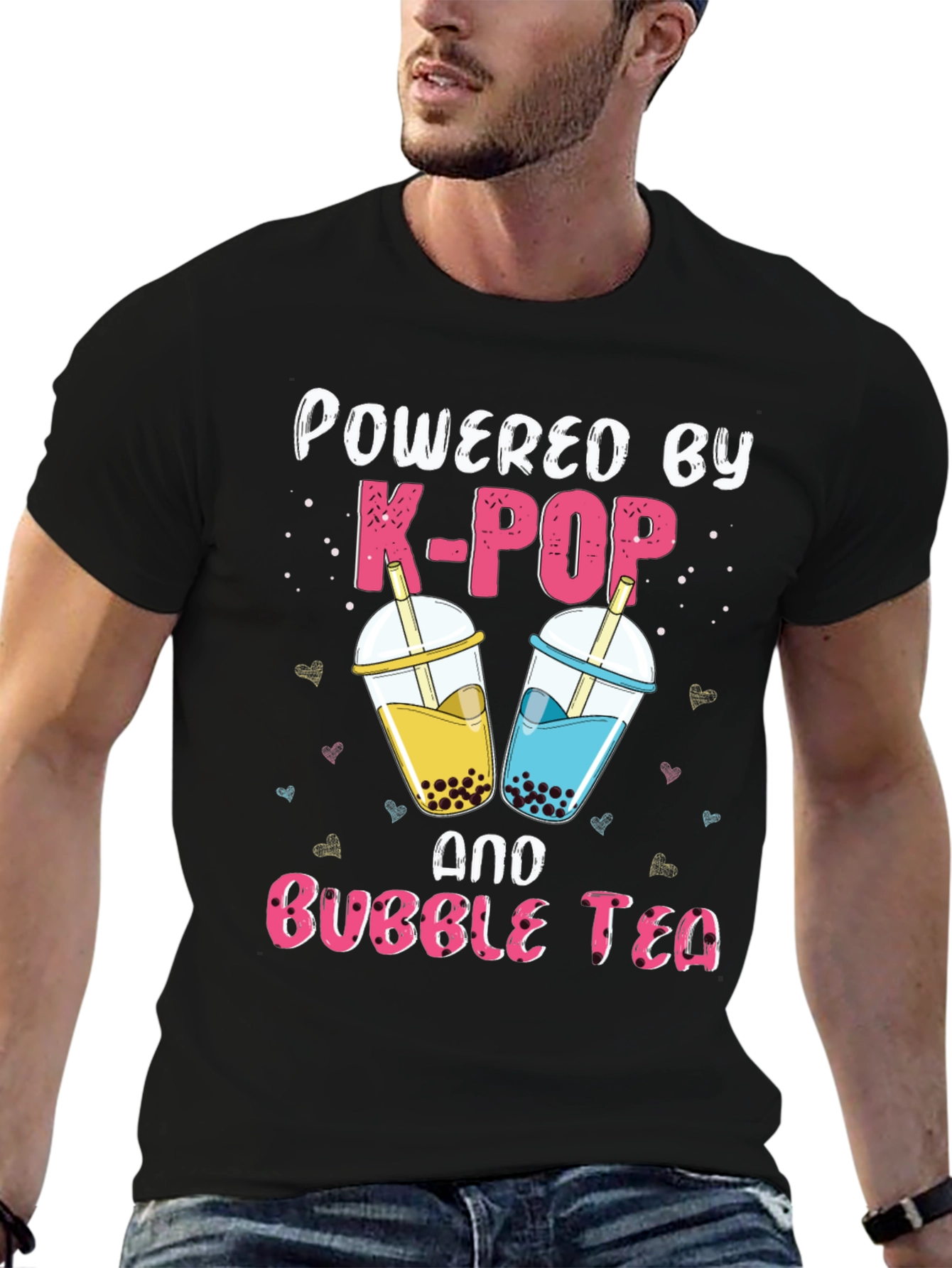 Powered by K-POP and Bubble Tea Graphic Tee