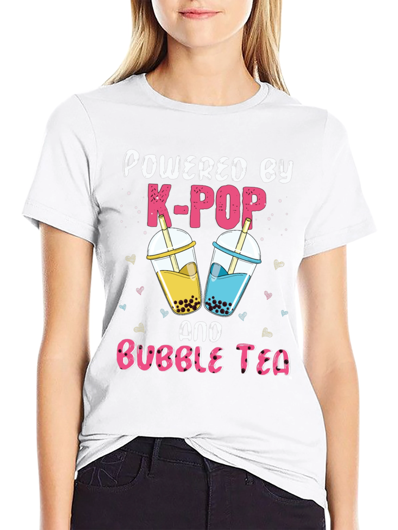 Powered by K-POP and Bubble Tea Graphic Tee