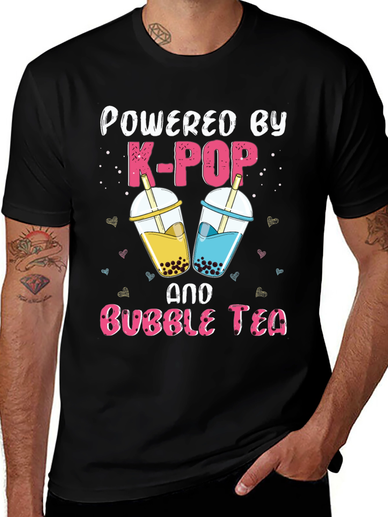 Powered by K-POP and Bubble Tea Graphic Tee