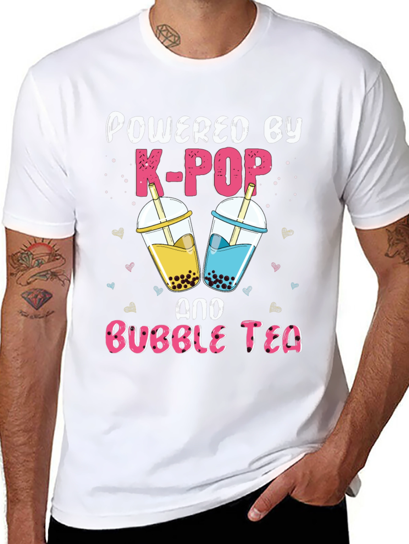 Powered by K-POP and Bubble Tea Graphic Tee