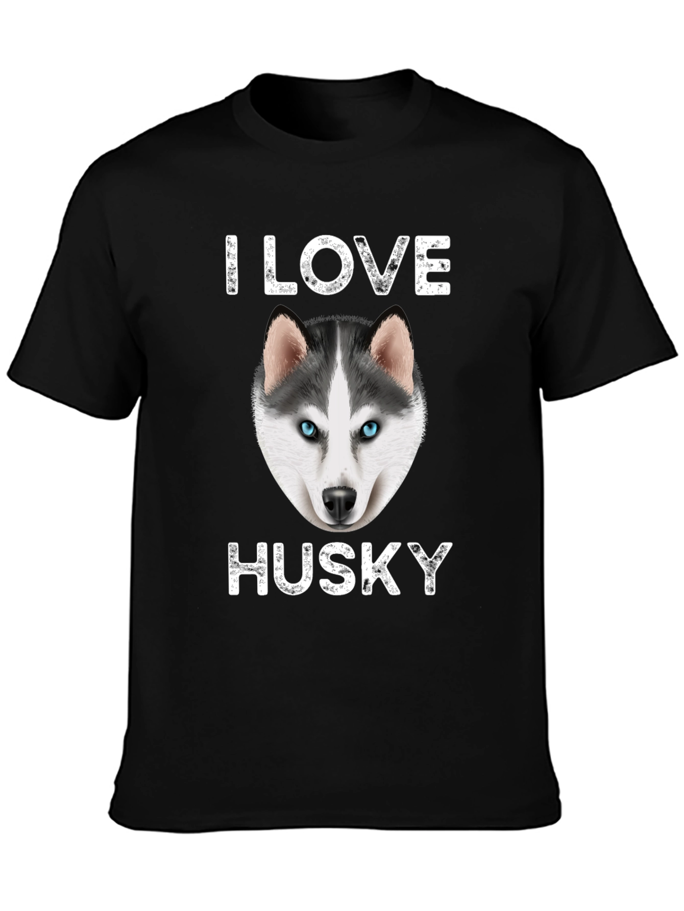 I Love Husky Graphic T-Shirt - Black