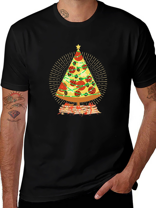 Pizza Christmas Tree T-Shirt - Holiday Gift