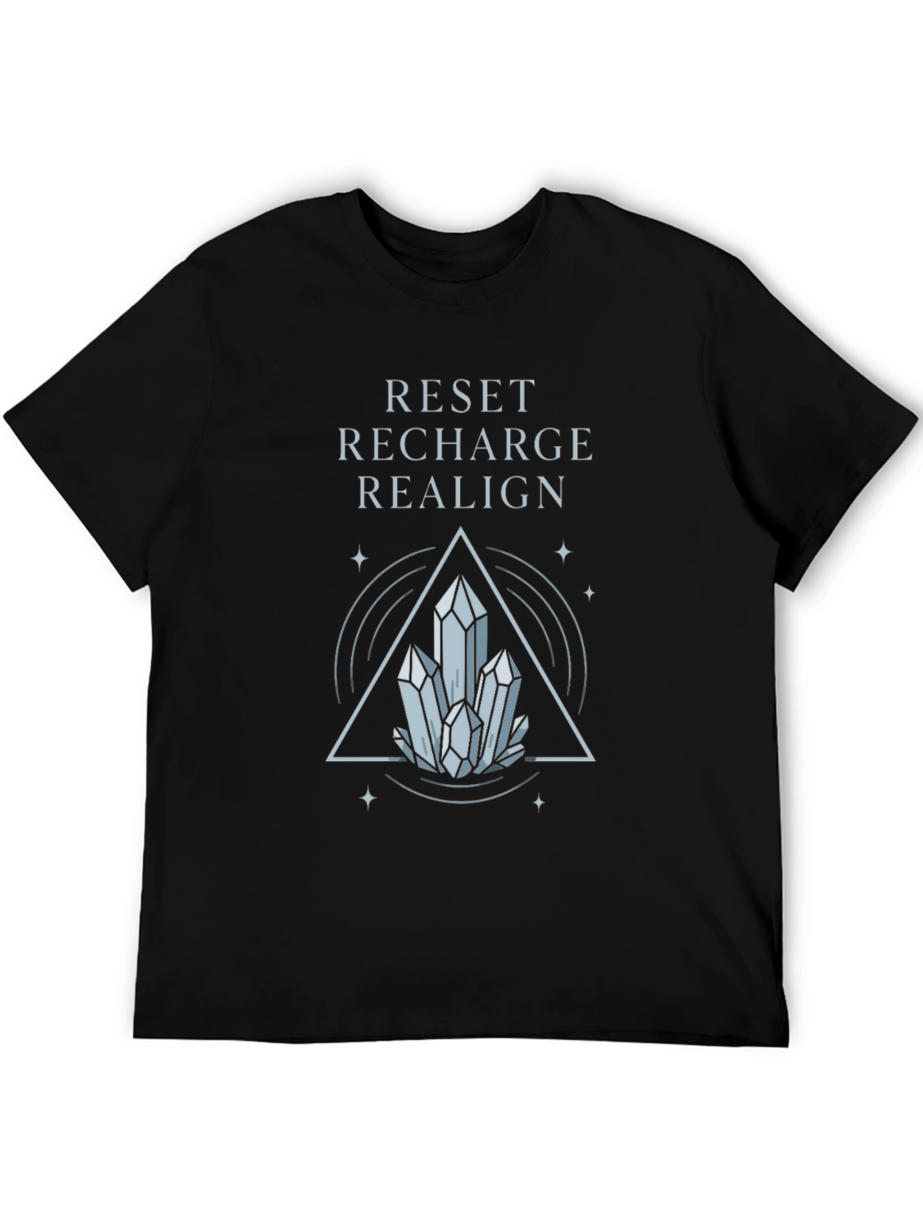 Reset Recharge Realign Crystal Graphic Tee - Black