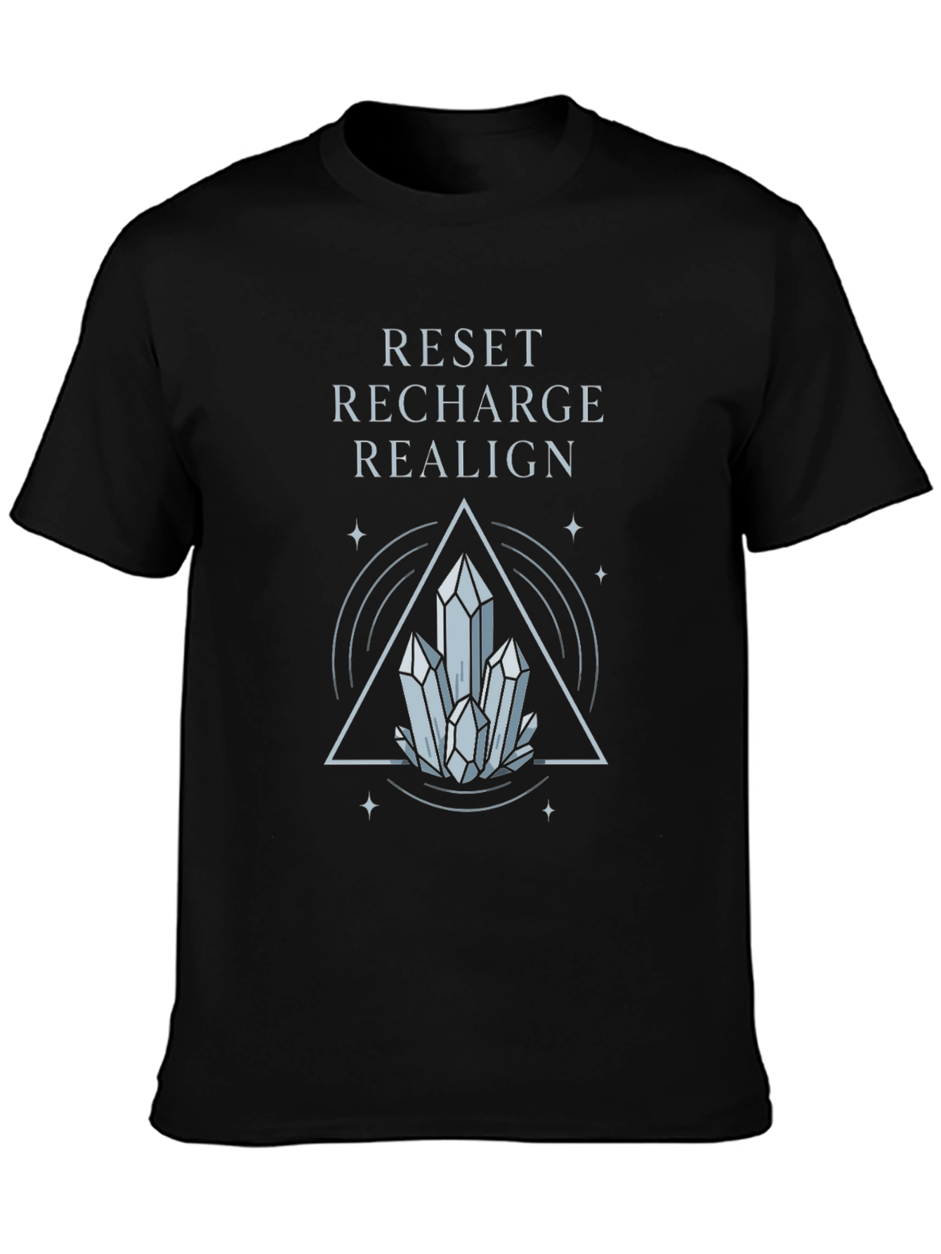 Reset Recharge Realign Crystal Graphic Tee - Black