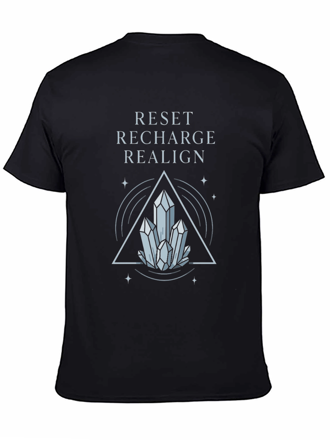 Reset Recharge Realign Crystal Graphic Tee - Black