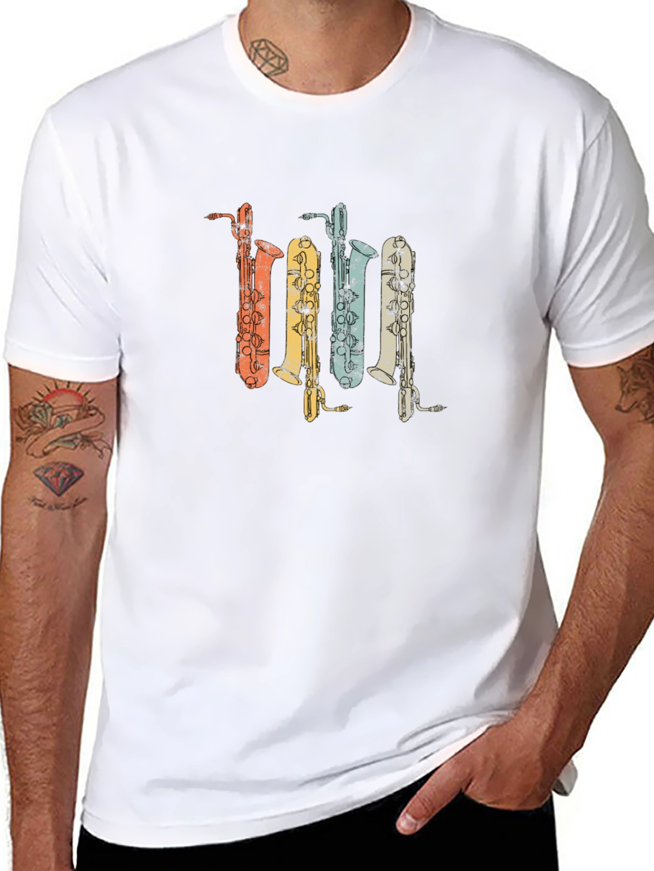 Retro Saxophone T-Shirt - Musical Instrument Tee