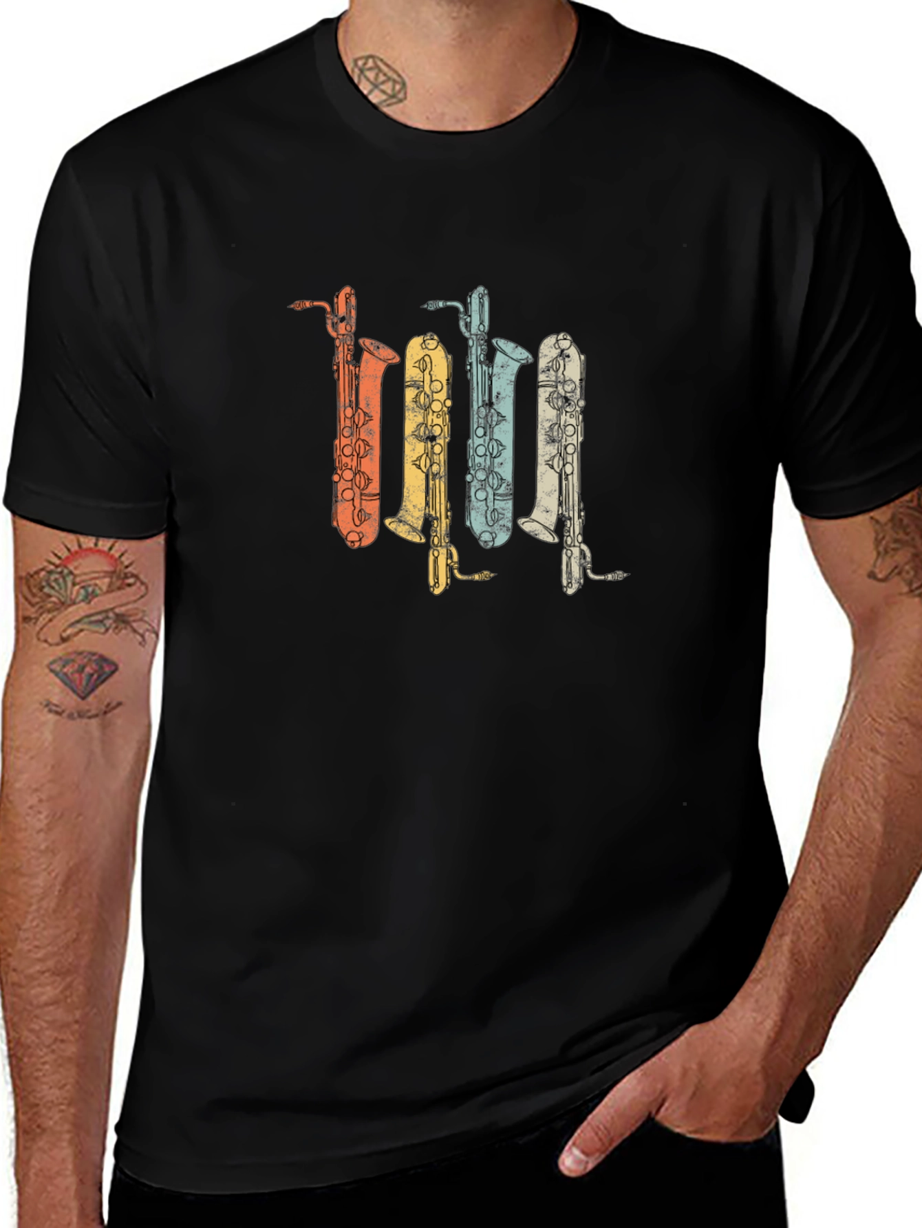 Retro Saxophone T-Shirt - Musical Instrument Tee