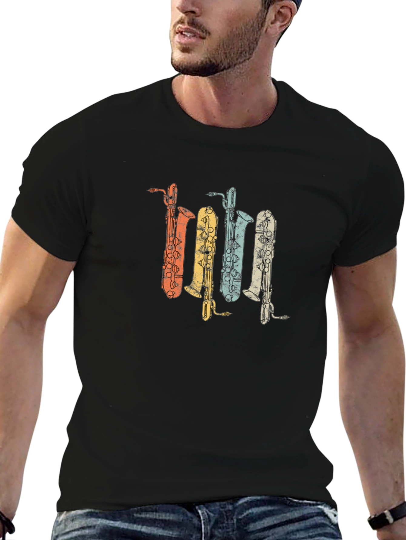 Retro Saxophone T-Shirt - Musical Instrument Tee