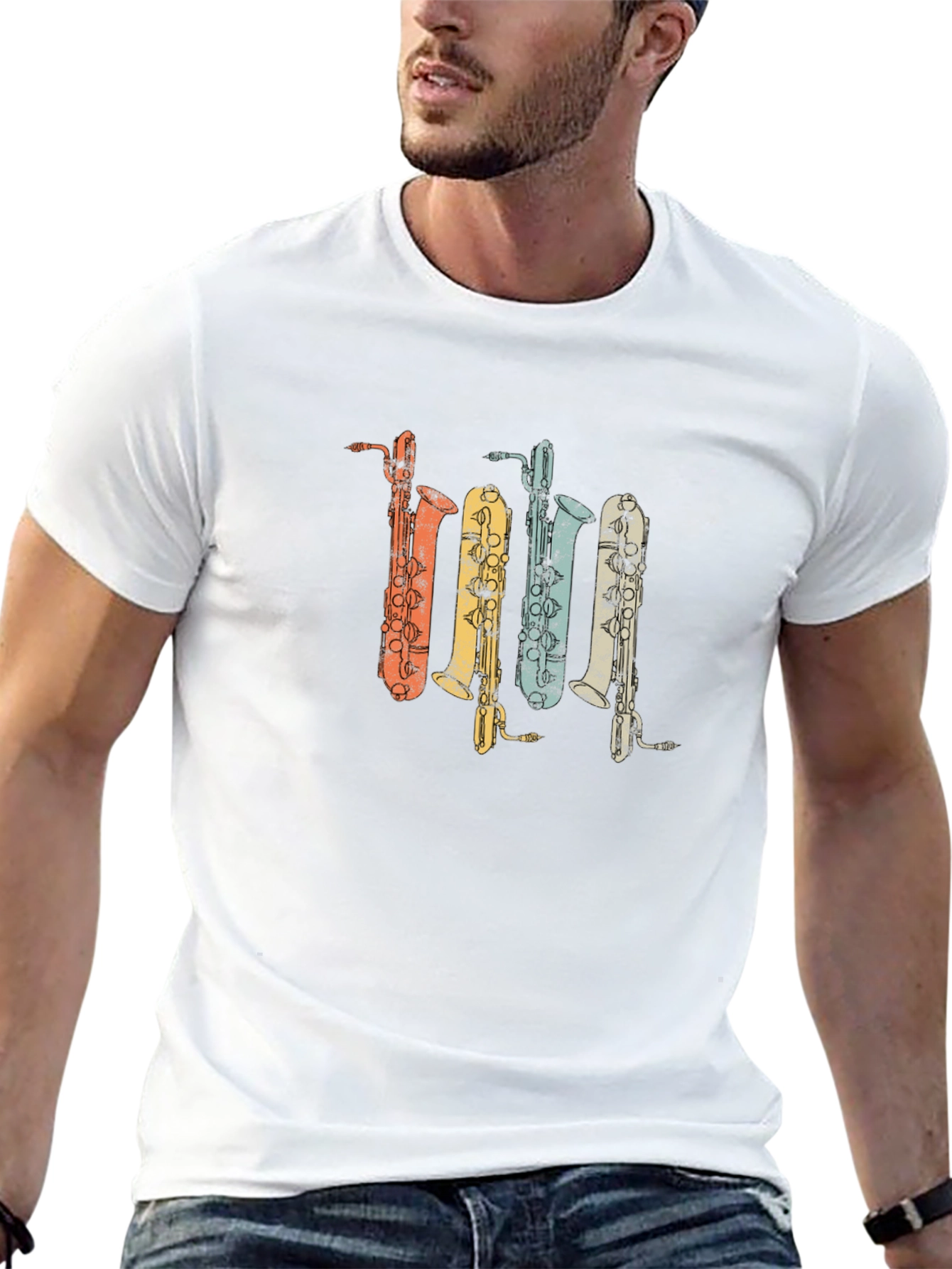 Retro Saxophone T-Shirt - Musical Instrument Tee