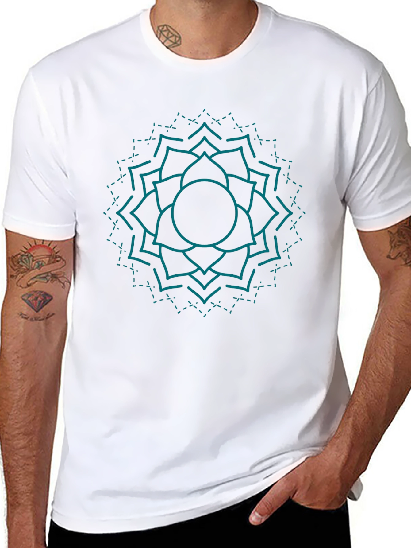 Mandala Graphic Tee - Black Cotton