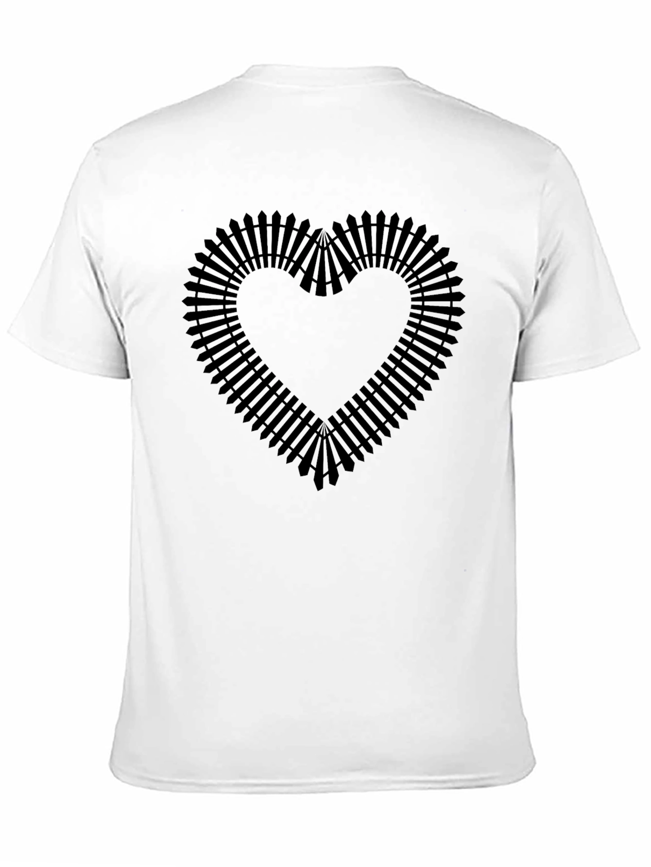 Railroad Heart Black T-Shirt - Unique Design