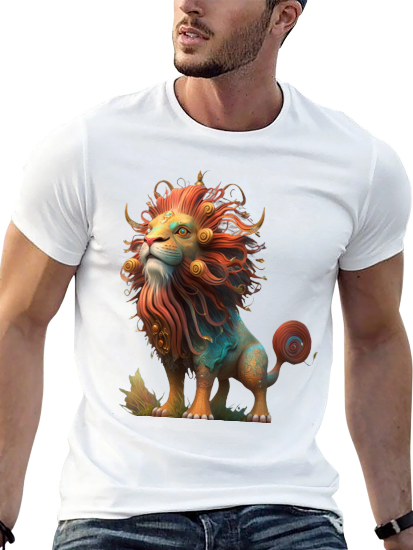 Lion Graphic Tee - Artistic Design