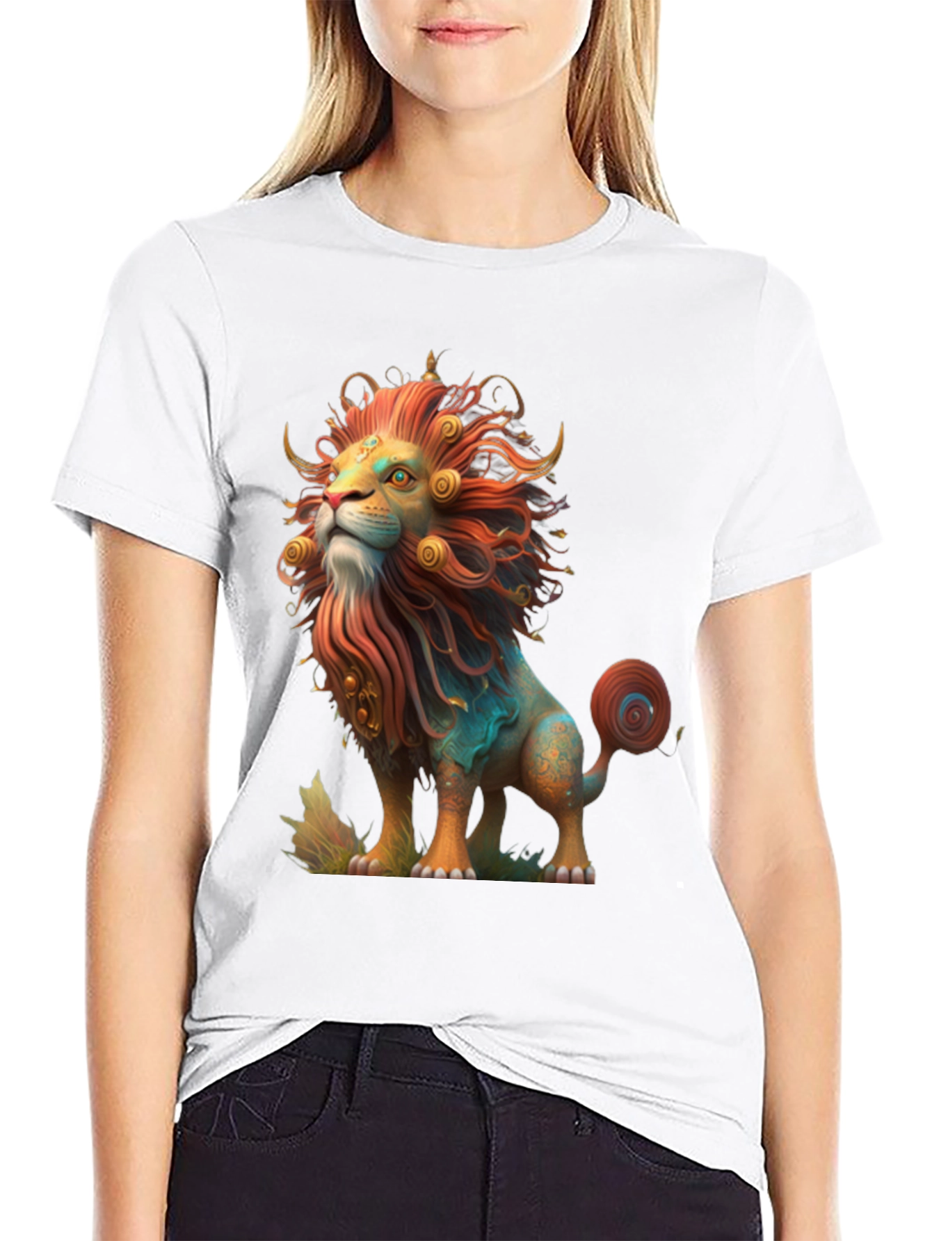 Lion Graphic Tee - Artistic Design