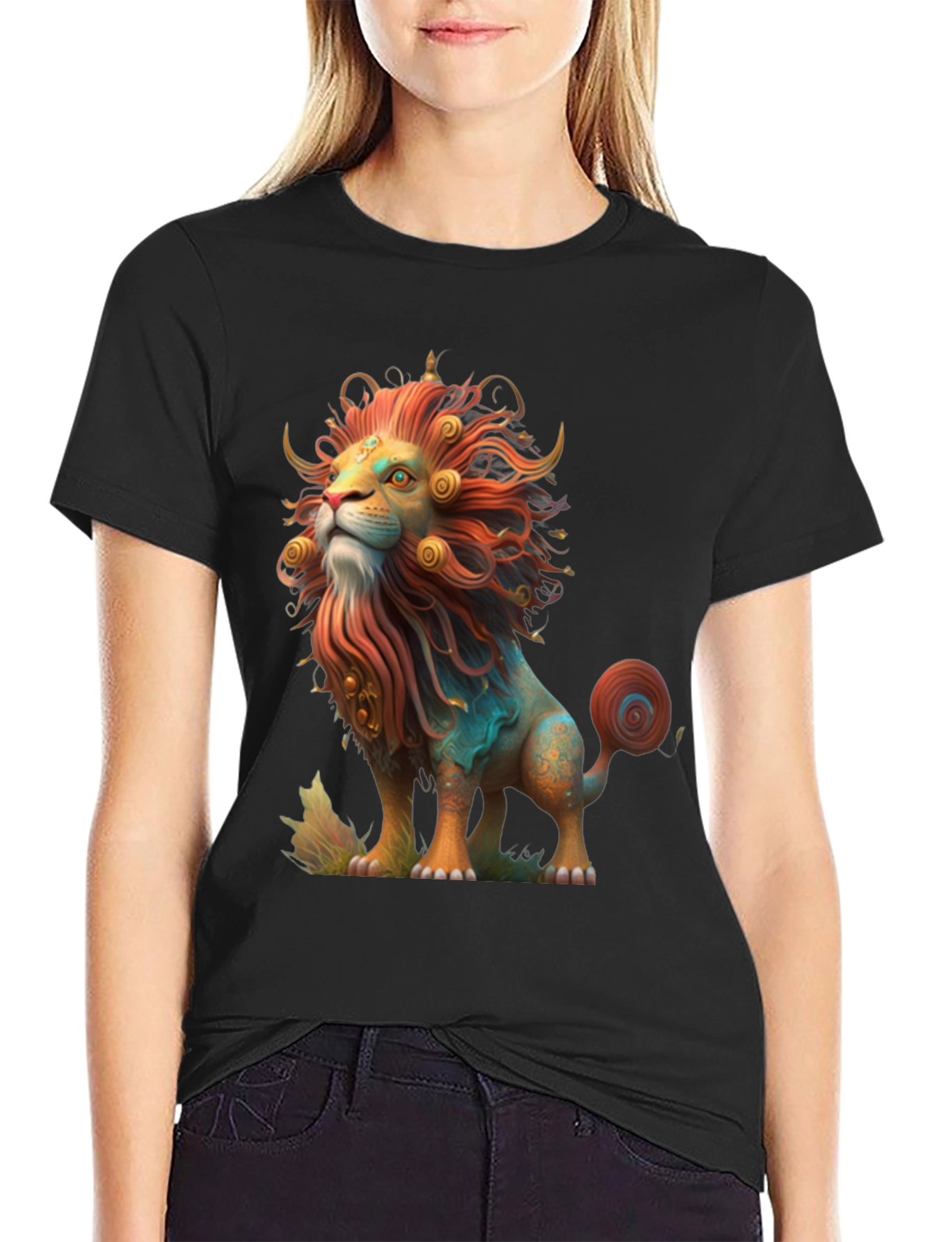 Lion Graphic Tee - Artistic Design