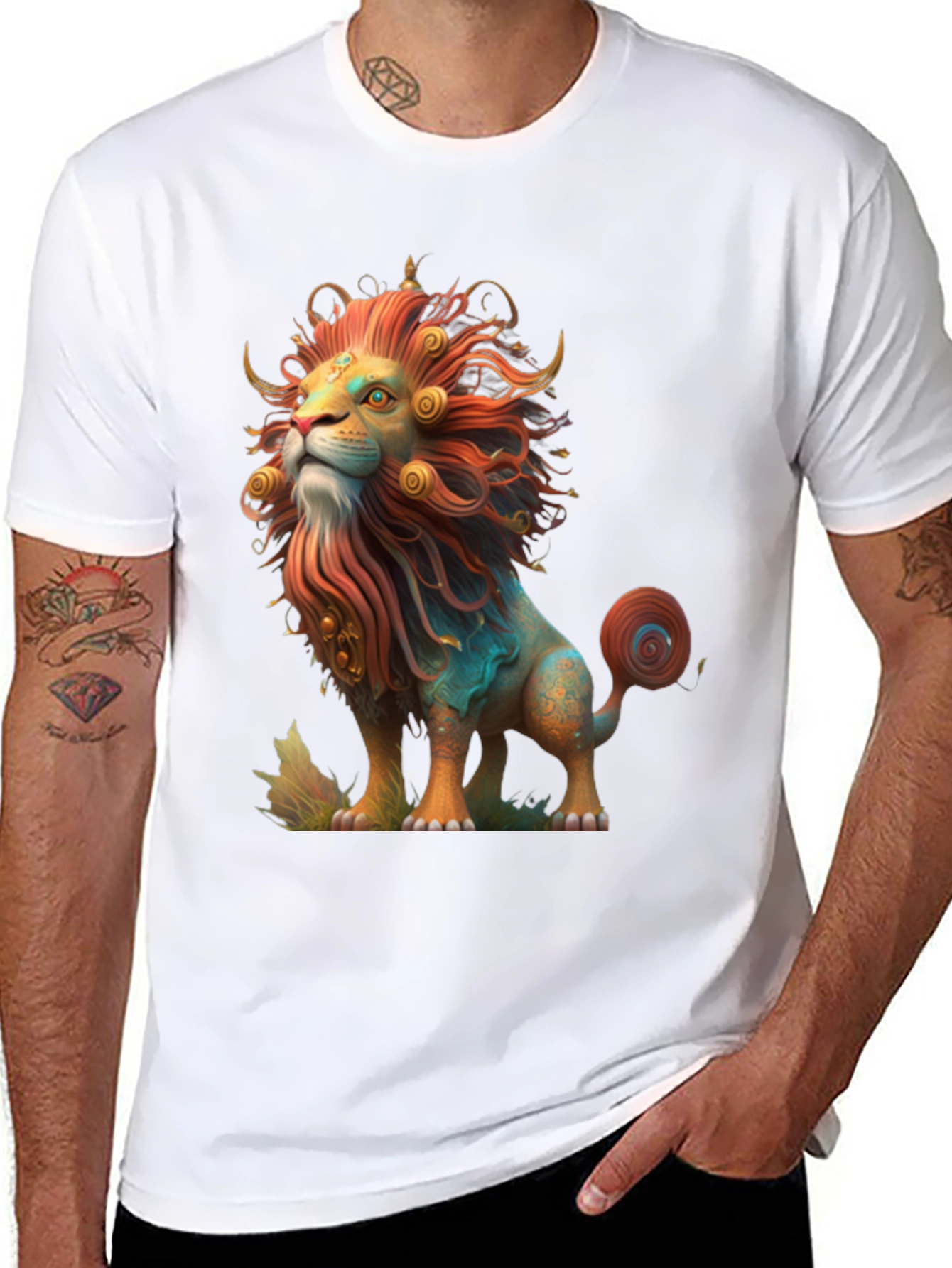 Lion Graphic Tee - Artistic Design