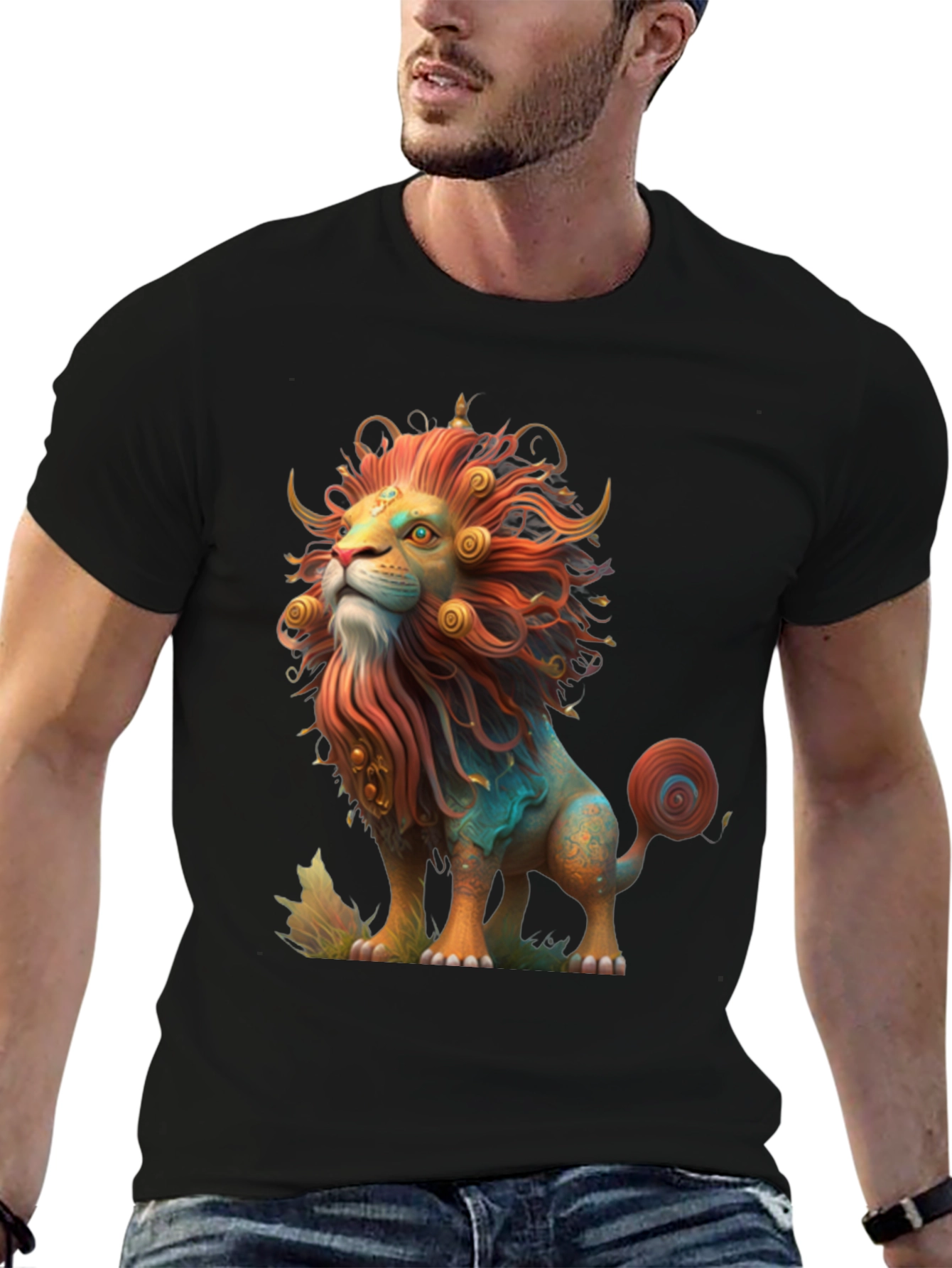 Lion Graphic Tee - Artistic Design