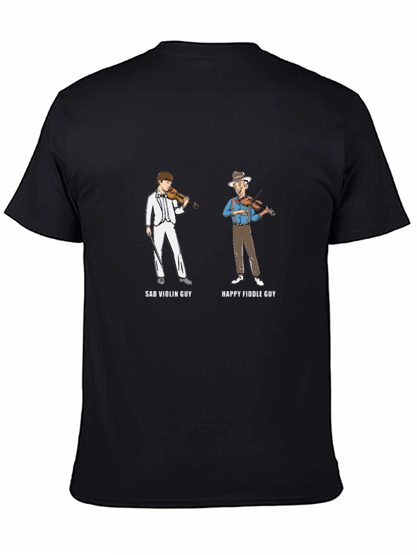 Sad Violin Guy vs. Happy Fiddle Guy Graphic Tee
