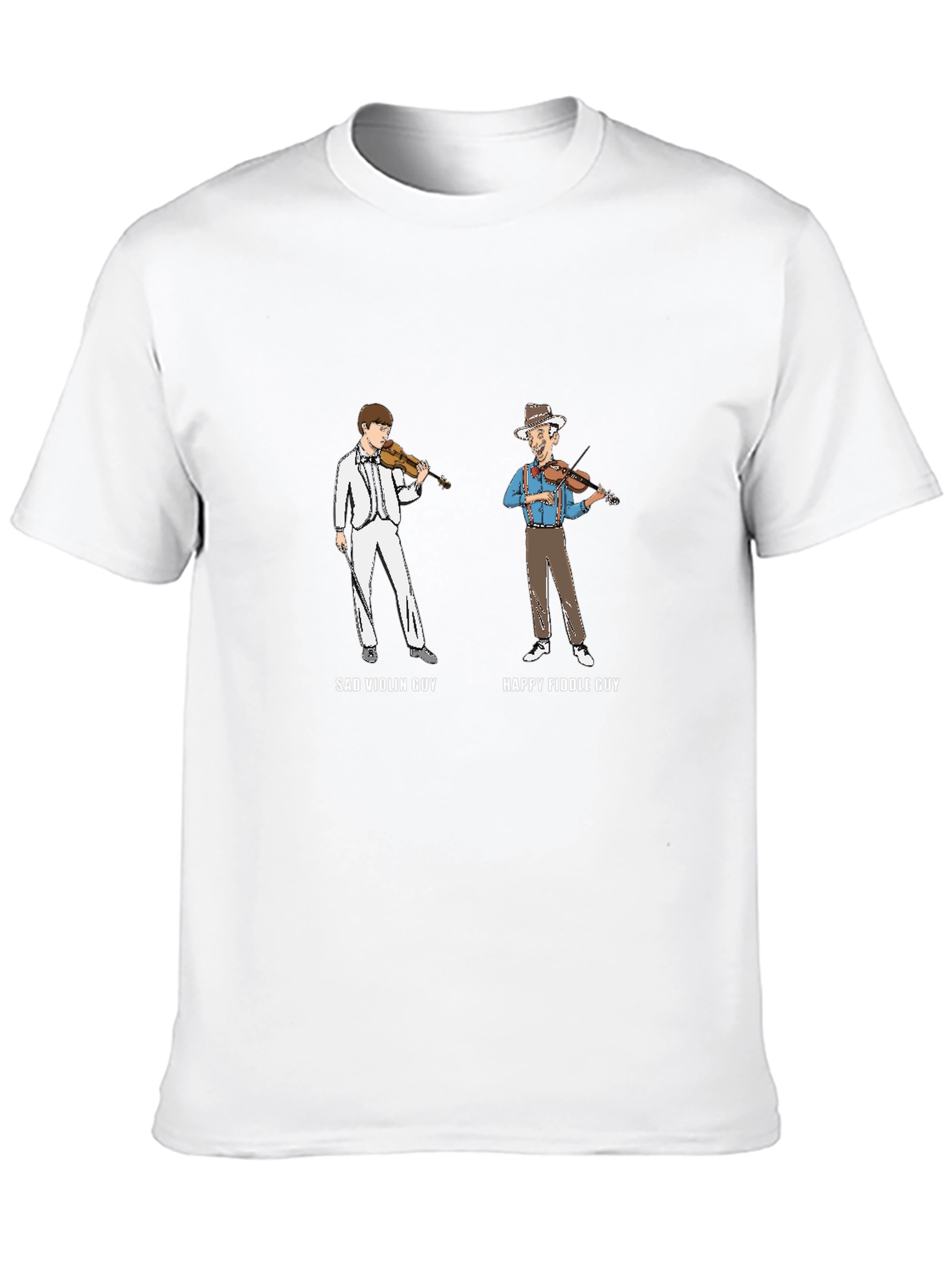 Sad Violin Guy vs. Happy Fiddle Guy Graphic Tee