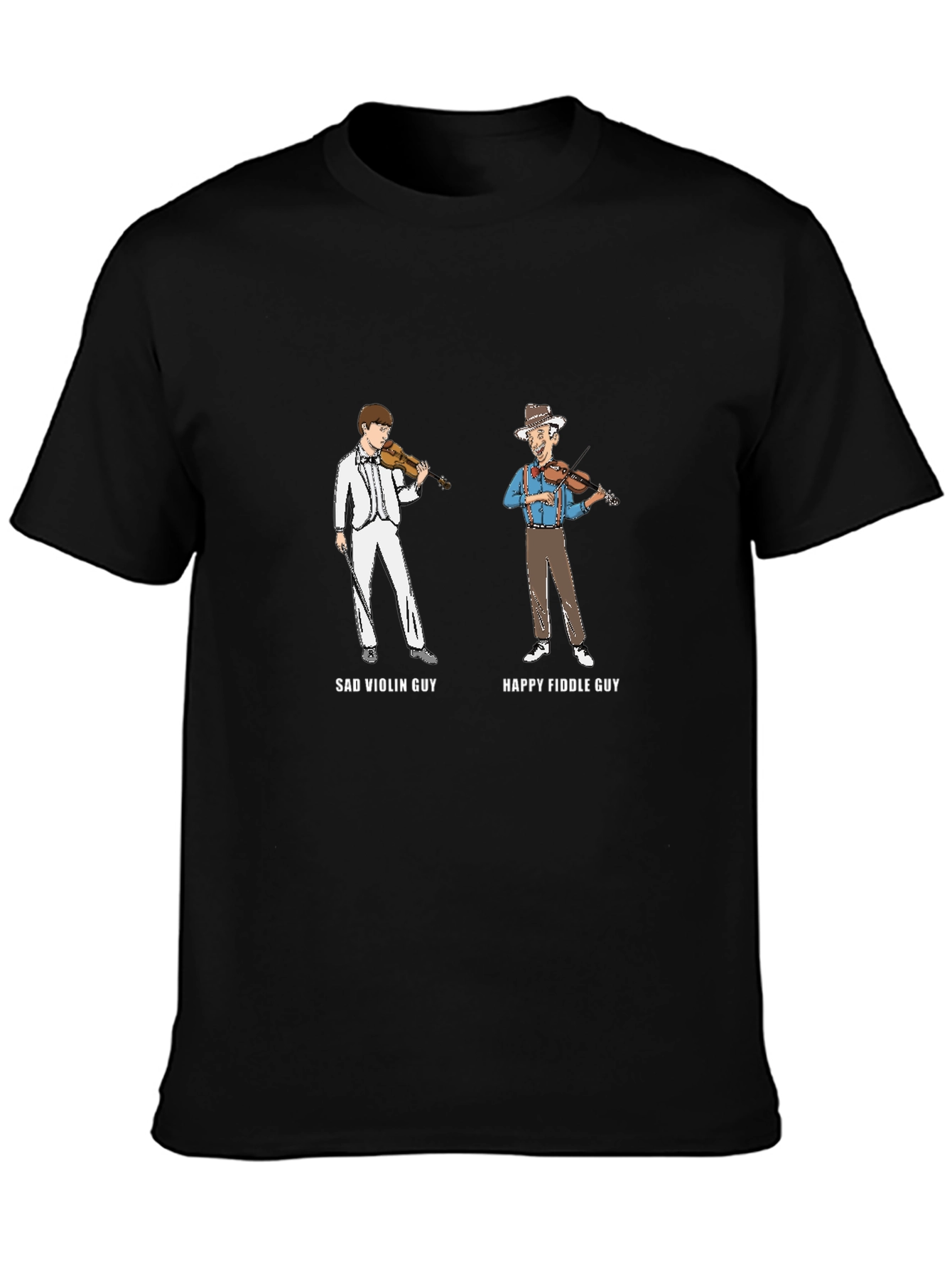 Sad Violin Guy vs. Happy Fiddle Guy Graphic Tee