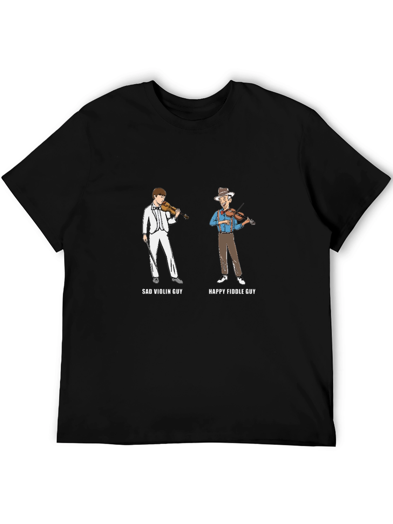 Sad Violin Guy vs. Happy Fiddle Guy Graphic Tee