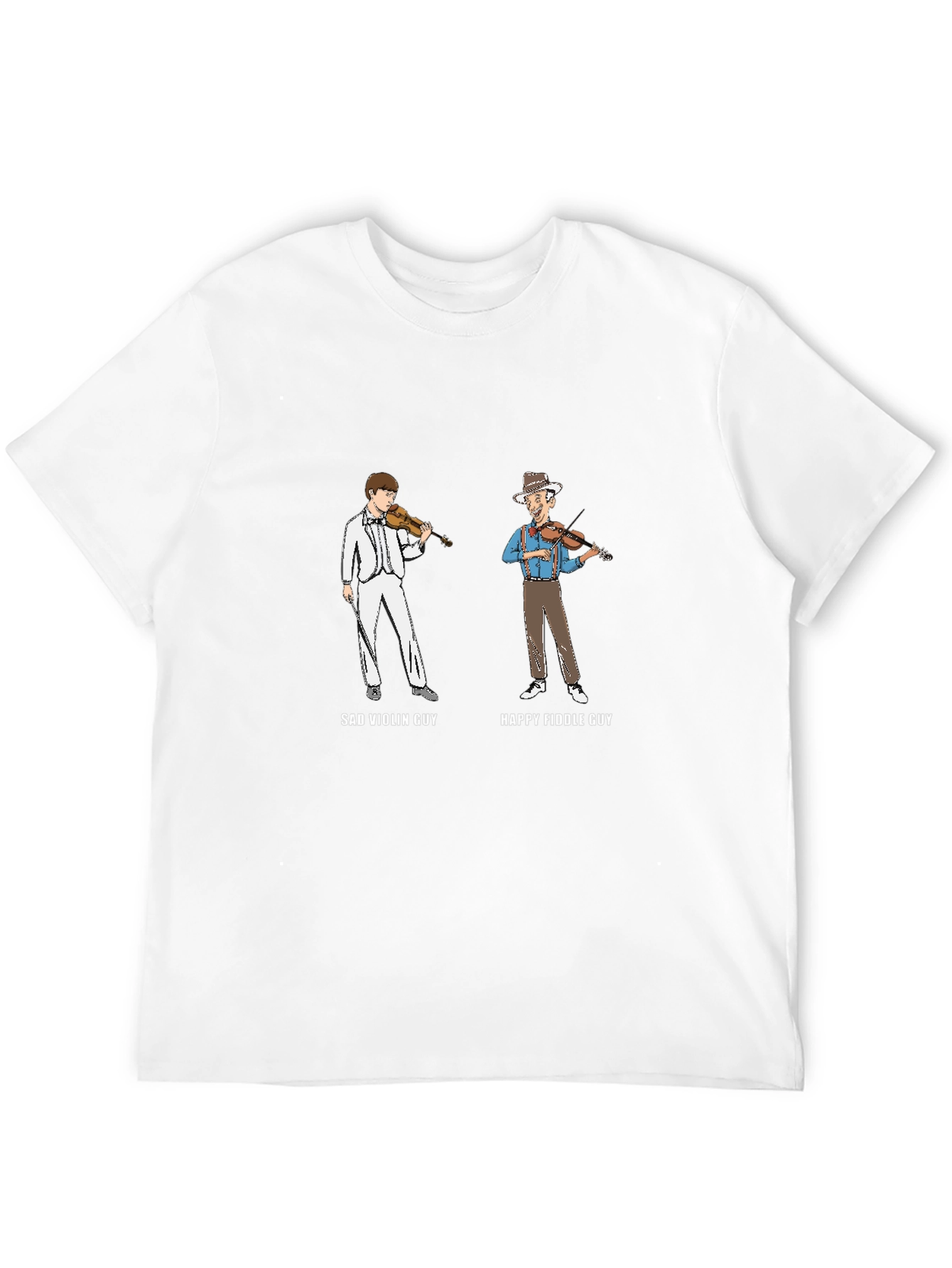 Sad Violin Guy vs. Happy Fiddle Guy Graphic Tee