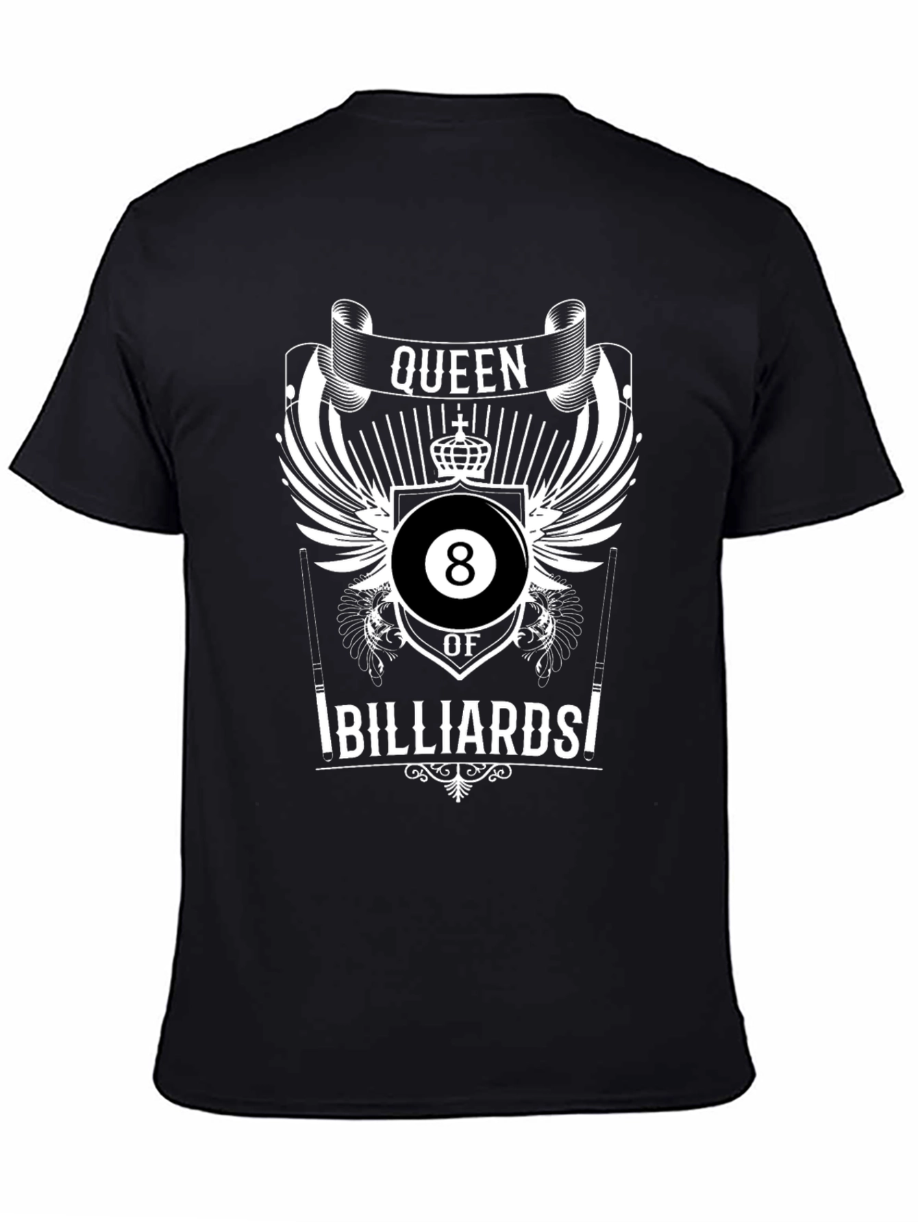 Queen of Billiards Black Graphic T-Shirt