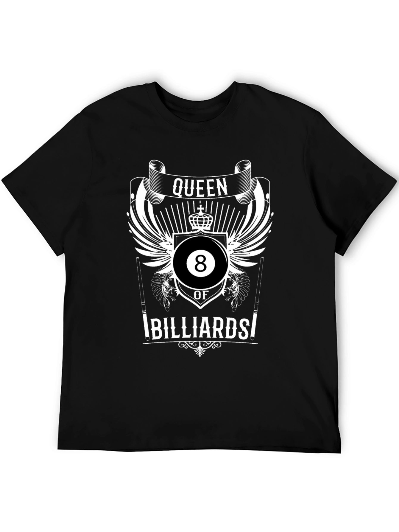 Queen of Billiards Black Graphic T-Shirt