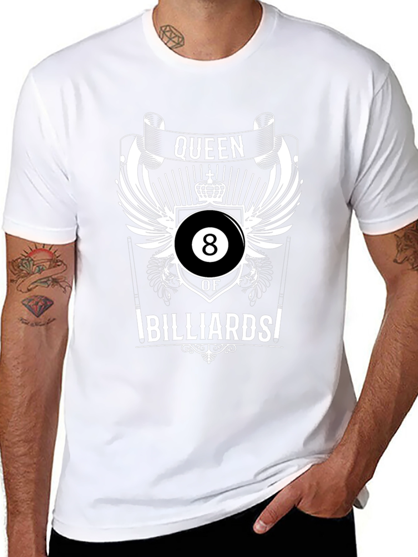 Queen of Billiards Black Graphic T-Shirt