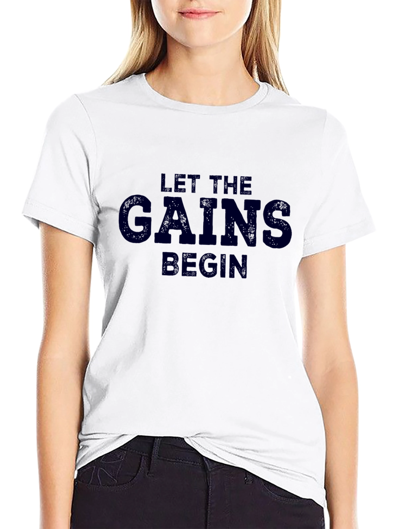 Let the Gains Begin Black Tee