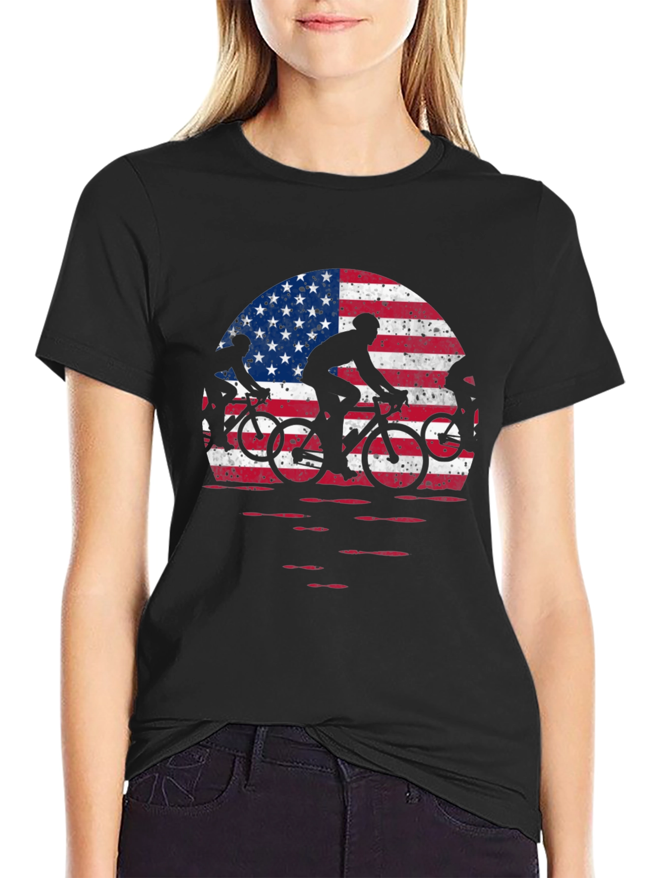 American Flag Cycling T-Shirt