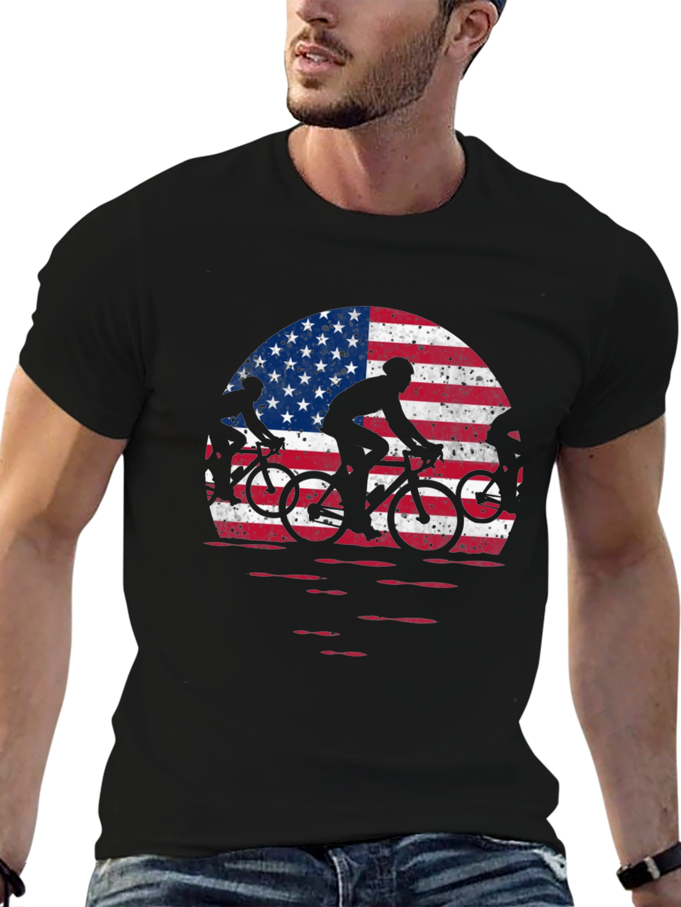 American Flag Cycling T-Shirt