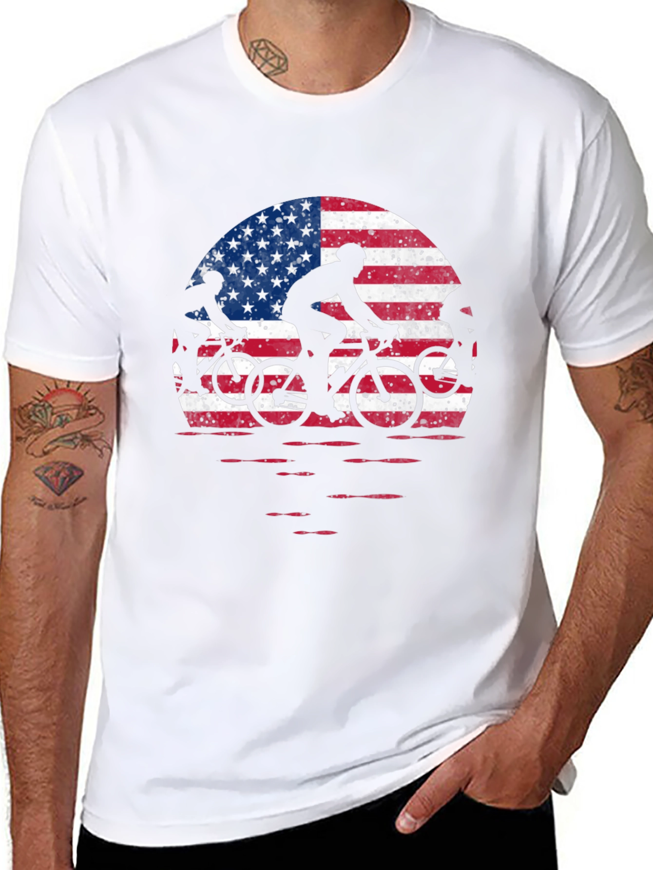 American Flag Cycling T-Shirt