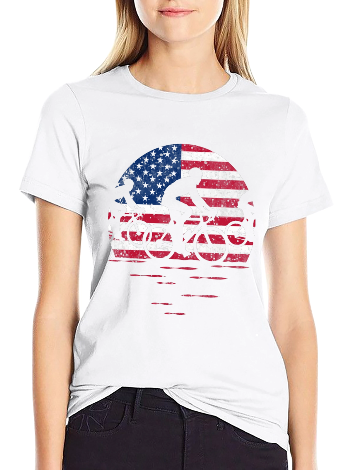 American Flag Cycling T-Shirt