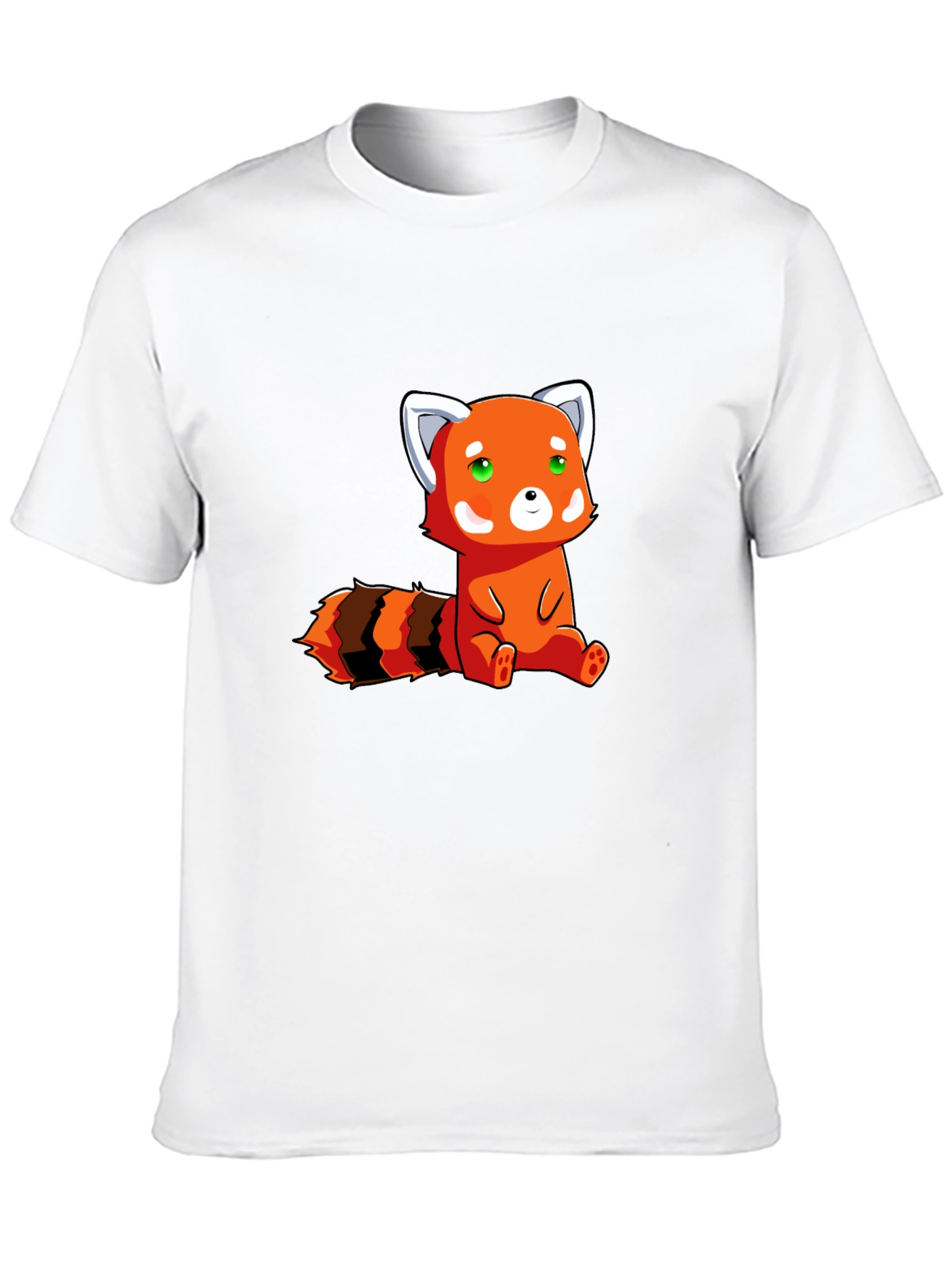 Cute Red Panda Graphic Tee - Black Cotton T-Shirt